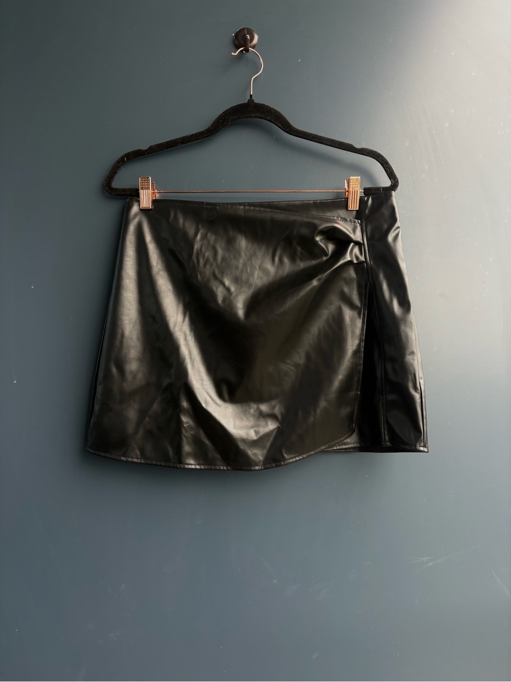 Faux Leather Black Mini Skirt